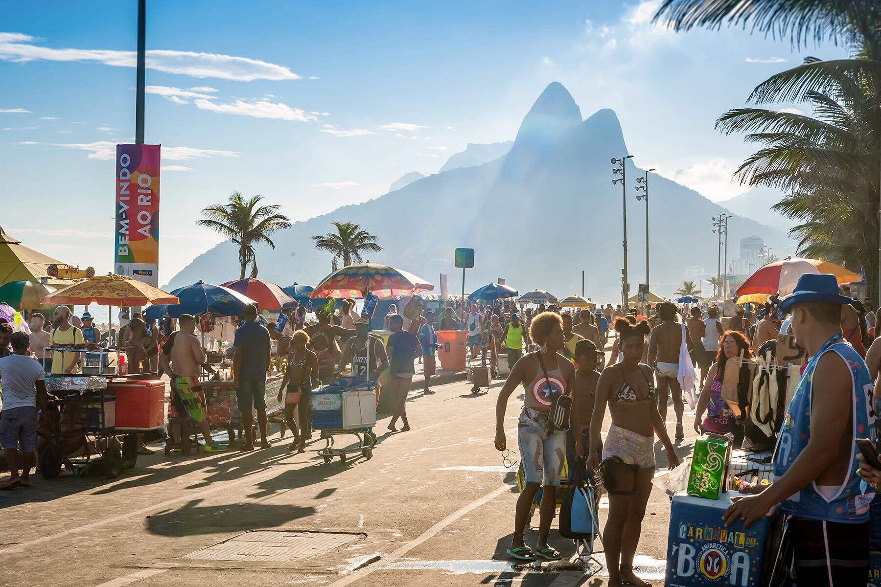 Colourful street scene representing Brazilian culture