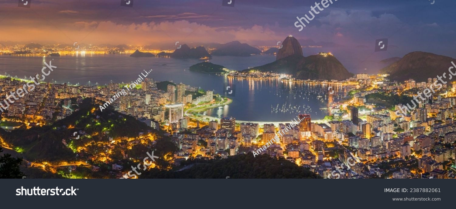 View over Rio de Janeiro with mountains and coastline